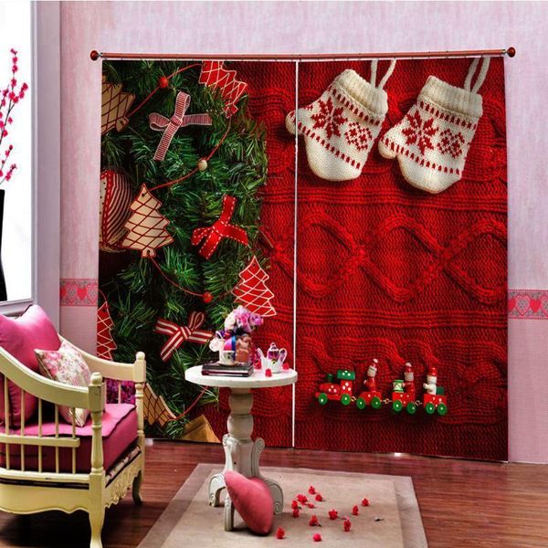 christmas new year decorations curtain drapes for bedroom living room 3d1