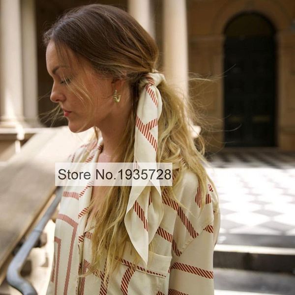 elfstyle silk 100% square scarf - stylish beige colored & rust colored geometry printing nordic simple style scarf, Blue;gray
elfstyle silk 100% square scarf - stylish beige colored & rust colored geometry printing nordic simple style scarf, Blue;gray