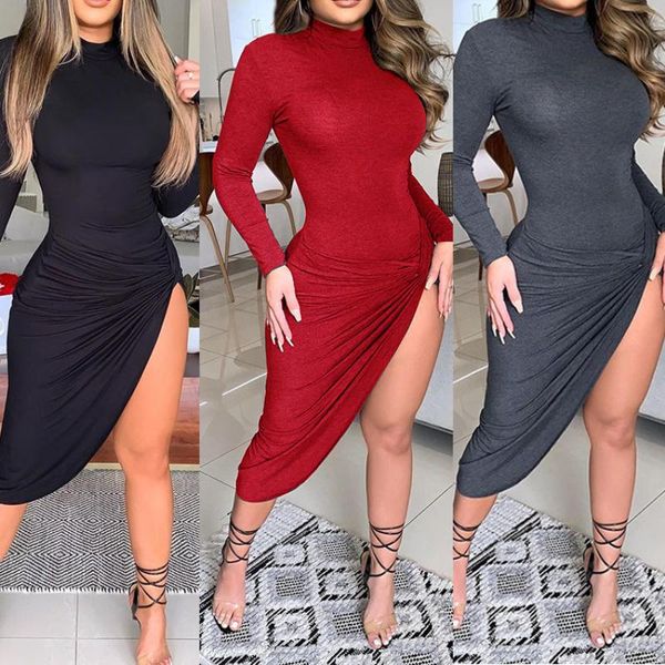 women long sleeve bodycon twisted irregular dress ladies slim night club party dress, Black;gray
women long sleeve bodycon twisted irregular dress ladies slim night club party dress, Black;gray