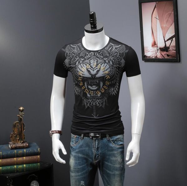 men's summer new clothes t-shirt printed luxury design men with short sleeves jguv, White
men's summer new clothes t-shirt printed luxury design men with short sleeves jguv, White