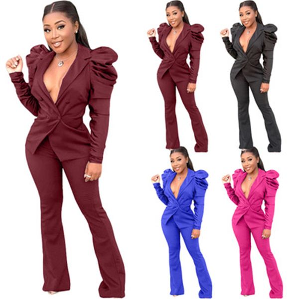 ladies blazers 2pcs sets fashion trend puff sleeve lapel cardigan button pants suits designer female winter new casual slim coats suit, White;black
ladies blazers 2pcs sets fashion trend puff sleeve lapel cardigan button pants suits designer female winter new casual slim coats suit, White;black