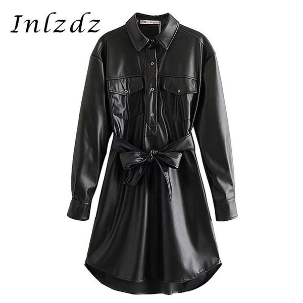 casual dresses women fashion black faux leather high waist shirt dress with belt ladies turn-down collar long sleeve pockets blouse vestidos, Black;gray
casual dresses women fashion black faux leather high waist shirt dress with belt ladies turn-down collar long sleeve pockets blouse vestidos, Black;gray