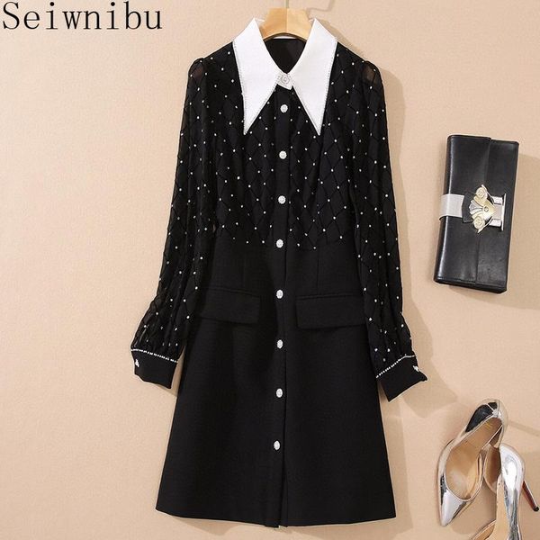 casual dresses contrasting color small pointed collar shirt stitching single-breasted a- line dress fake two-piece 2021 autumn, Black;gray
casual dresses contrasting color small pointed collar shirt stitching single-breasted a- line dress fake two-piece 2021 autumn, Black;gray