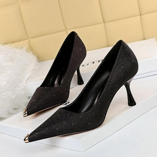 bigtree skinny banquet women's shoes high heels fine heel pumps women shoes metal tip high heels women's singles, Black
bigtree skinny banquet women's shoes high heels fine heel pumps women shoes metal tip high heels women's singles, Black