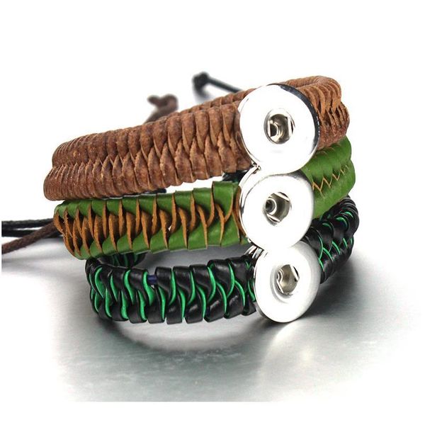 snap leather bracelet retro handmade braided leather snap button bracelet bangles fit 18mm snap jllwyd, Golden;silver
snap leather bracelet retro handmade braided leather snap button bracelet bangles fit 18mm snap jllwyd, Golden;silver