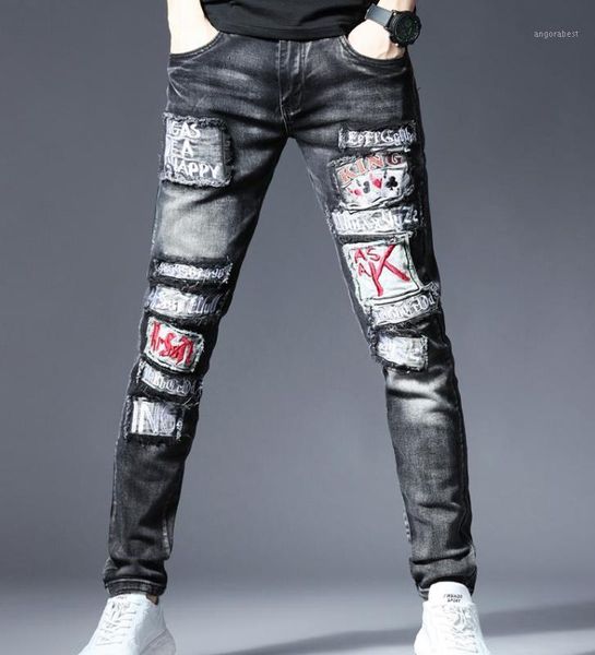 ripped fashion men's slim destroyed frayed stretch denim pants trousers retro embroidery patch hip hop rock jeans1, Blue
ripped fashion men's slim destroyed frayed stretch denim pants trousers retro embroidery patch hip hop rock jeans1, Blue
