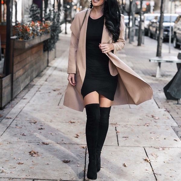 sale women thin wool blend jacket coat with belt beige long jacket trench coat autumn winter office ladies work wear outfit lj201128, Black
sale women thin wool blend jacket coat with belt beige long jacket trench coat autumn winter office ladies work wear outfit lj201128, Black