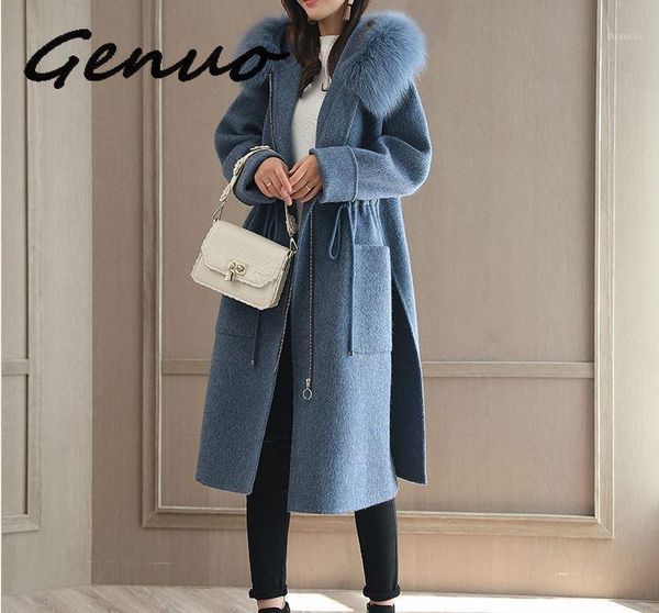 genuo new fashion solid women long woolen coat slim zippers women's jacket pockets fur collar blue cashmere coat and jacket1, Black
genuo new fashion solid women long woolen coat slim zippers women's jacket pockets fur collar blue cashmere coat and jacket1, Black