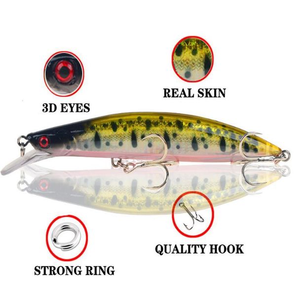 1pcs minnow fishing lure 13cm 23g sinking hard wobbler crankbait 3d eyes artificial bait with quality treble hooks carp bbyqjr
1pcs minnow fishing lure 13cm 23g sinking hard wobbler crankbait 3d eyes artificial bait with quality treble hooks carp bbyqjr