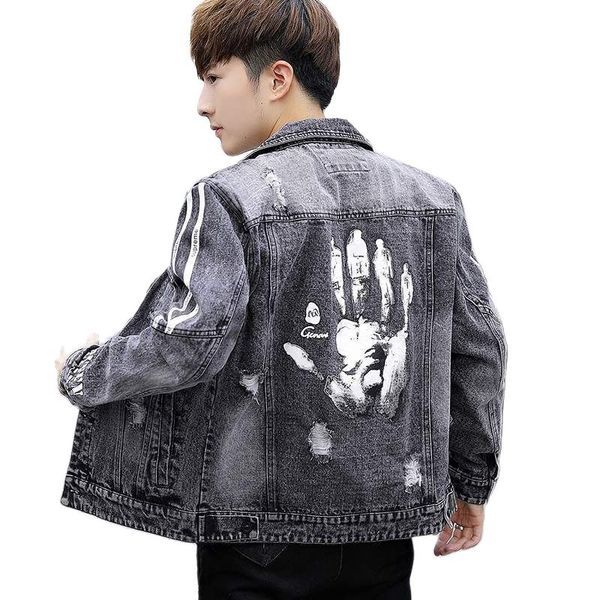 2021 clothing men's jacket for autumn brand korean casual retro streetwear palm printed autumn man's denim jackets, Black;brown
2021 clothing men's jacket for autumn brand korean casual retro streetwear palm printed autumn man's denim jackets, Black;brown