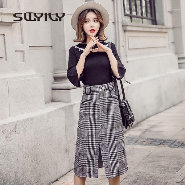 swyivy skirt suits woman plaid long skirt + knitted sweater two piece set ladies 2018 spring fashion female ol suits cutout xxl1, White;black
swyivy skirt suits woman plaid long skirt + knitted sweater two piece set ladies 2018 spring fashion female ol suits cutout xxl1, White;black