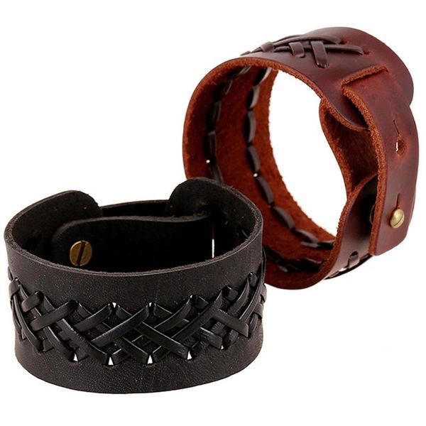 simple fashion bracelet men jewelry black brown genuine leather braided rope chain punk men jewelry, Golden;silver
simple fashion bracelet men jewelry black brown genuine leather braided rope chain punk men jewelry, Golden;silver