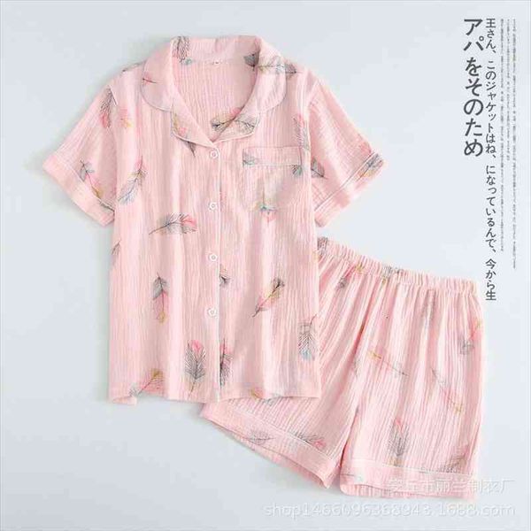 summer short-sleeved shorts pajamas for women 100% cotton crepe cartoon feather print pyjamas turn-down collar home suit, Black;red
summer short-sleeved shorts pajamas for women 100% cotton crepe cartoon feather print pyjamas turn-down collar home suit, Black;red