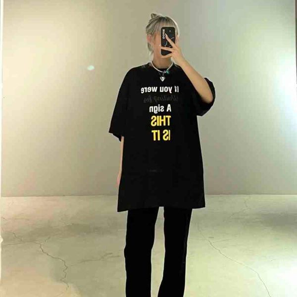 Men's T-Shirts Vetements 21ss Letter Printing Lesbian Short Mouwen T-shirt Travelling Dragging Loose Casual All-game Overshirt HMUV, White;black
Men's T-Shirts Vetements 21ss Letter Printing Lesbian Short Mouwen T-shirt Travelling Dragging Loose Casual All-game Overshirt HMUV, White;black