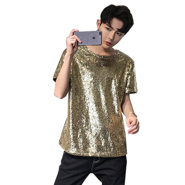 2021 hop's sequin shirt stage club singer's attire street men wear from summer's sleeves, hip hop, thin t-shirts fit x8kw, White;black
2021 hop's sequin shirt stage club singer's attire street men wear from summer's sleeves, hip hop, thin t-shirts fit x8kw, White;black