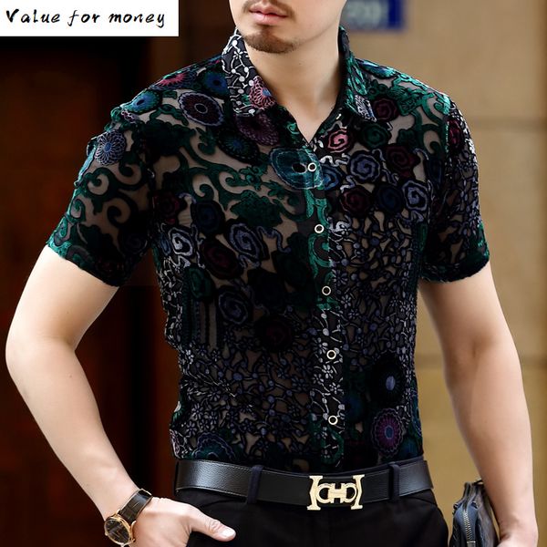 silk flloral vevlet shirt see through summer short sleeve male shirt camisa social masculina chemise homme 4xl mens velvet shirt c1212, White;black
silk flloral vevlet shirt see through summer short sleeve male shirt camisa social masculina chemise homme 4xl mens velvet shirt c1212, White;black