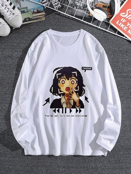 men slogan & cartoon graphic tee z3vs#, White;black
men slogan & cartoon graphic tee z3vs#, White;black