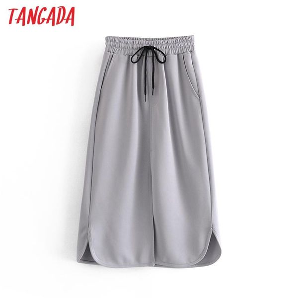 tangada women solid midi skirt with drawstrings vintage high elastic waist side pockets female skirts mujer 3w56, Black
tangada women solid midi skirt with drawstrings vintage high elastic waist side pockets female skirts mujer 3w56, Black