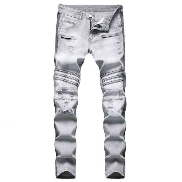 men's jeans men ripped slim fit hole destroyed skinny straight leg washed frayed motocycle denim pants hip hop stretch biker distressed, Blue
men's jeans men ripped slim fit hole destroyed skinny straight leg washed frayed motocycle denim pants hip hop stretch biker distressed, Blue