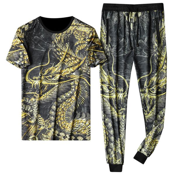 men sets 2020 summer tracksuit t shirt + pants mens sportswears beach tee shirts male chinese style print sweat suit set lj201117, Gray
men sets 2020 summer tracksuit t shirt + pants mens sportswears beach tee shirts male chinese style print sweat suit set lj201117, Gray