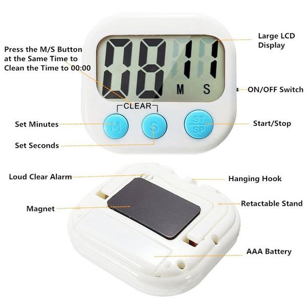 multifunctional kitchen timer alarm clock home cooking practical supplies chef food tools kitchen accessories 4 colors
multifunctional kitchen timer alarm clock home cooking practical supplies chef food tools kitchen accessories 4 colors