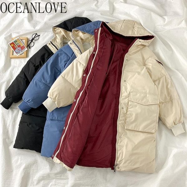 women's down & parkas oceanlove thick long winter jackets hooded korean vintage 2021 pockets warm ins coat chaqueta mujer big size 1896, Black
women's down & parkas oceanlove thick long winter jackets hooded korean vintage 2021 pockets warm ins coat chaqueta mujer big size 1896, Black