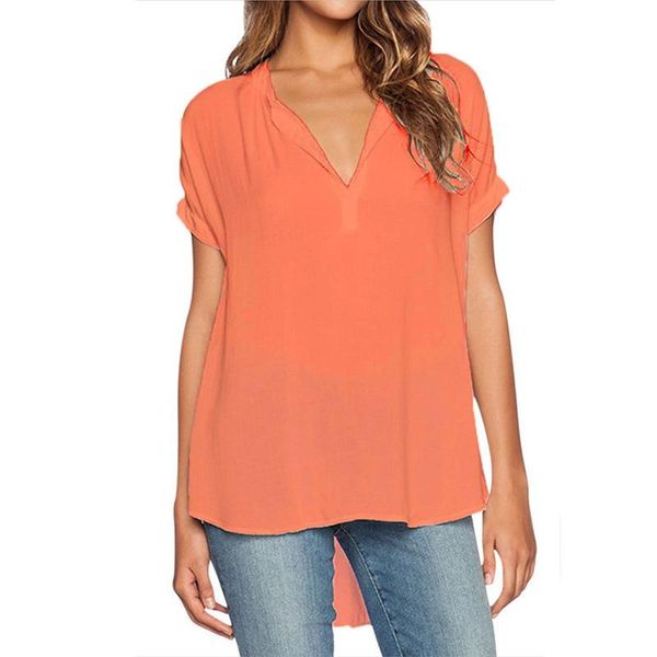 women's blouses & shirts plus size 4xl summer irregular chiffon blouse fashion women v-neck short sleeves solid casual loose office la, White
women's blouses & shirts plus size 4xl summer irregular chiffon blouse fashion women v-neck short sleeves solid casual loose office la, White