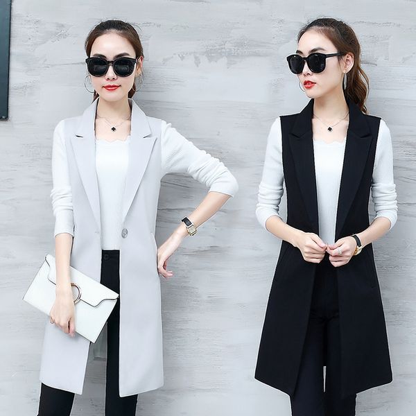 garemay classic women's long blazer vest elegant office lady coat female waistcoat causal suits sleeveless jacket plus size 201031, Black;white
garemay classic women's long blazer vest elegant office lady coat female waistcoat causal suits sleeveless jacket plus size 201031, Black;white