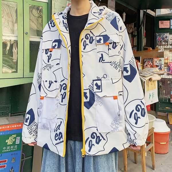 2021 new new spring made floral cartoon tools clothes with a hood geared tide in padded student white jacket qd3g, White;black
2021 new new spring made floral cartoon tools clothes with a hood geared tide in padded student white jacket qd3g, White;black