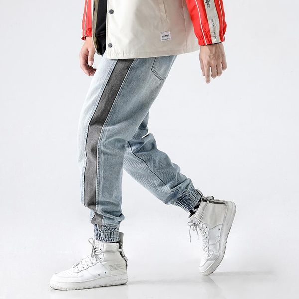 men's jeans fashion 2021 high street men light blue white wash stripe spliced tapered pants punk style jogger hip hop
men's jeans fashion 2021 high street men light blue white wash stripe spliced tapered pants punk style jogger hip hop