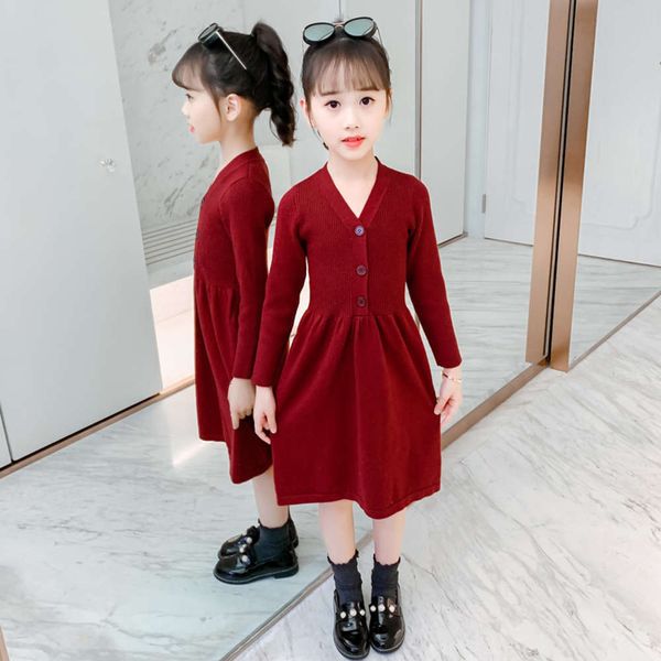 big parent-child wool children middle skirt long korean girls fashion sweater drs, Red;yellow
big parent-child wool children middle skirt long korean girls fashion sweater drs, Red;yellow
