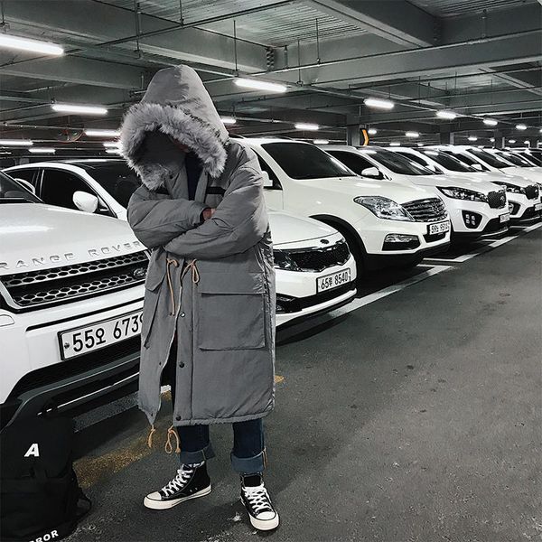men's down & parkas oversized korean jacket men zipper harajuku fashion hooded casual fur collar ropa de hombre winter coat de50mmf, Black
men's down & parkas oversized korean jacket men zipper harajuku fashion hooded casual fur collar ropa de hombre winter coat de50mmf, Black