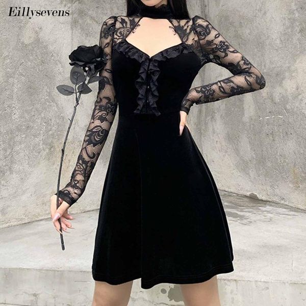 goth dress women elegant female dress backless hollow tunic lace patchwork aesthetic punk evening gothic dresses ladies1, Black;gray
goth dress women elegant female dress backless hollow tunic lace patchwork aesthetic punk evening gothic dresses ladies1, Black;gray