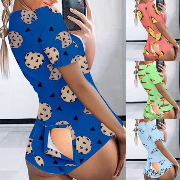 jumpsuit sleepwear leotard body-romper women's button-down printing functional buttoned flap adults short playsuit, Black;white
jumpsuit sleepwear leotard body-romper women's button-down printing functional buttoned flap adults short playsuit, Black;white