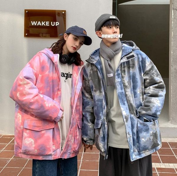 men's down & parkas 2021 winter youth tie-dye loose plus size hooded cotton-padded jacket fashion casual pink/blue m-5xl, Black
men's down & parkas 2021 winter youth tie-dye loose plus size hooded cotton-padded jacket fashion casual pink/blue m-5xl, Black