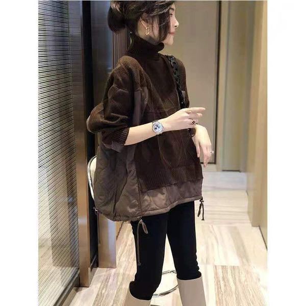 2020 autumn winter new cotton knit sweater women's fake two turtlenecks coffee m-3xl, Black;brown
2020 autumn winter new cotton knit sweater women's fake two turtlenecks coffee m-3xl, Black;brown