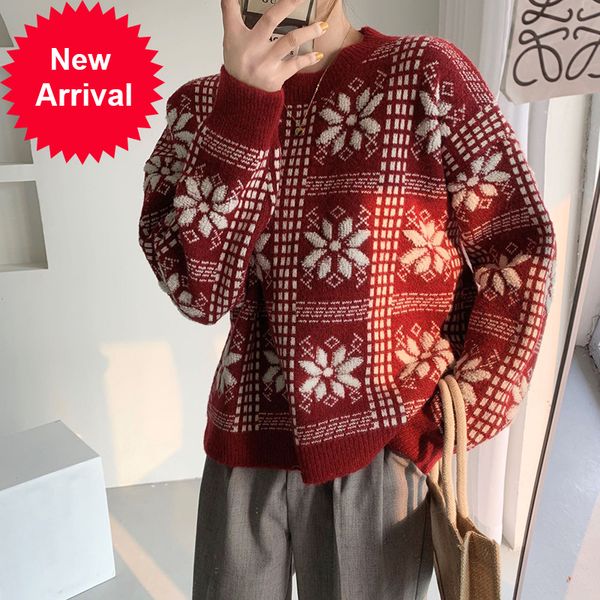 christmas snowflake women's sweater knitted winter jacquard weave the long female sleeve c-363-1 student, White;black
christmas snowflake women's sweater knitted winter jacquard weave the long female sleeve c-363-1 student, White;black
