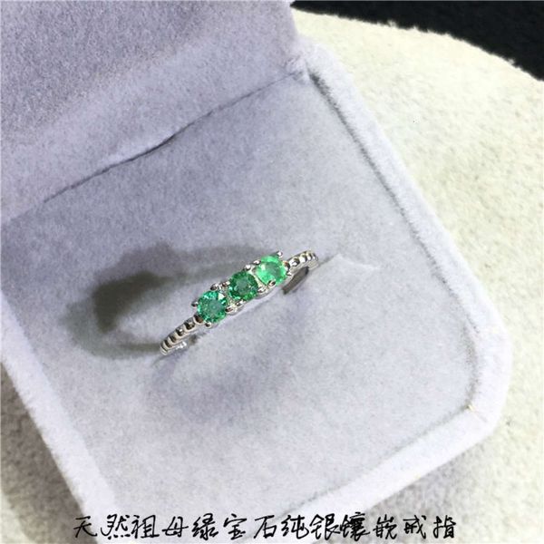 high value natural emerald sterling sier inlaid row women's dign color treasure ring jewelry, Silver
high value natural emerald sterling sier inlaid row women's dign color treasure ring jewelry, Silver