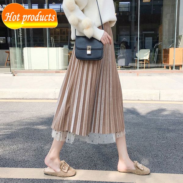 saias femininas 2020 cintura alta saia feminina casual vintage slido com cinto plissado senhora moda simples mujer faldas fljd, Black 
saias femininas 2020 cintura alta saia feminina casual vintage slido com cinto plissado senhora moda simples mujer faldas fljd, Black