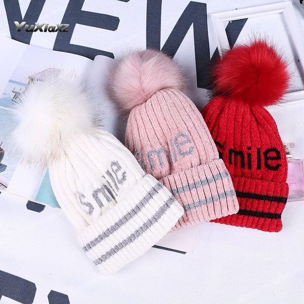 student winter knit hat solid color fashion thick warm woolen hat female korean letter hair ball curling bonnets for women, Blue;gray
student winter knit hat solid color fashion thick warm woolen hat female korean letter hair ball curling bonnets for women, Blue;gray