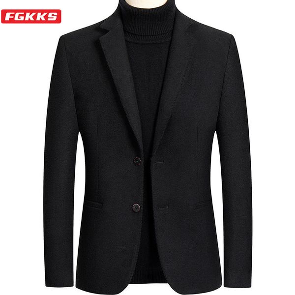 fgkks blazer mens british stylish male blazer suit jacket business casual one button regular blazer for men q1216, White;black
fgkks blazer mens british stylish male blazer suit jacket business casual one button regular blazer for men q1216, White;black