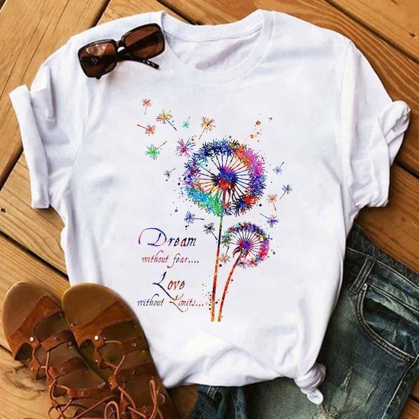colorful dandelion print t shirt women short sleeve o neck loose tshirt women tee shirt female clothes camisetas mujer, White
colorful dandelion print t shirt women short sleeve o neck loose tshirt women tee shirt female clothes camisetas mujer, White