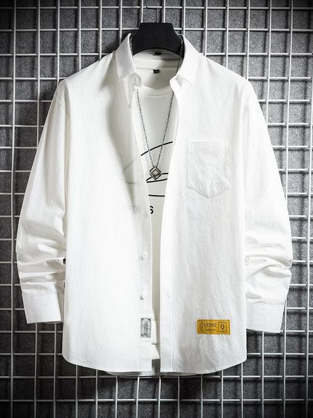 men's casual shirts men sleeve fashion white button up mens long soft comfortable bg50ss, White;black
men's casual shirts men sleeve fashion white button up mens long soft comfortable bg50ss, White;black