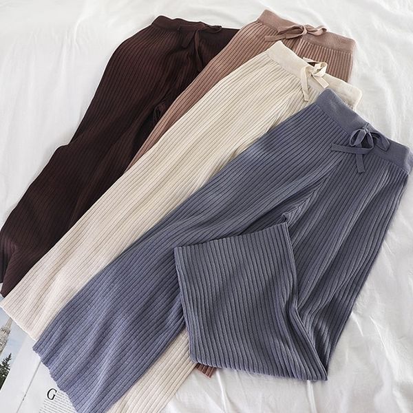 autumn winter knitted trousers women wide leg pants new woman warm fashion casual pants korean fall chic high waist pant 201111, Black;white
autumn winter knitted trousers women wide leg pants new woman warm fashion casual pants korean fall chic high waist pant 201111, Black;white