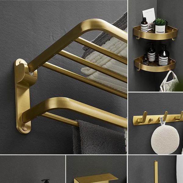 bath accessory set bathroom hardware brushed gold towel rack paper holder bar corner shelf toilet brush hooks accessories
bath accessory set bathroom hardware brushed gold towel rack paper holder bar corner shelf toilet brush hooks accessories