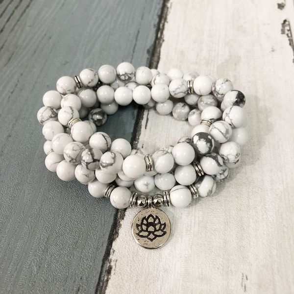 fashion wrapped howlite 108 mala bracelet om buddha yoga charm wrist natural white t-urquoise beaded bracelet for y200730, Black
fashion wrapped howlite 108 mala bracelet om buddha yoga charm wrist natural white t-urquoise beaded bracelet for y200730, Black