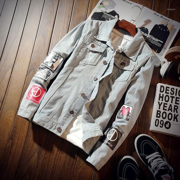 waggie's walker spring new korean slim solid color printing casual trend handsome college style denim jacket1, Black;brown
waggie's walker spring new korean slim solid color printing casual trend handsome college style denim jacket1, Black;brown
