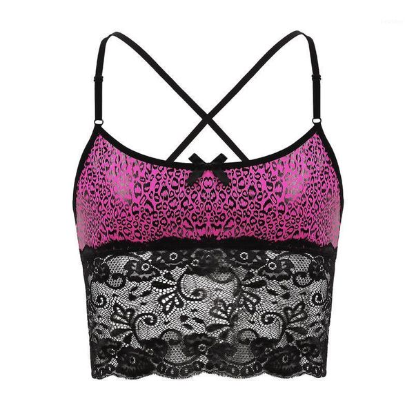 mens erotic leopard printed adjustable straps cross back lace spliced camisole vest crop nightwear sleepwear vest, Red;black 
mens erotic leopard printed adjustable straps cross back lace spliced camisole vest crop nightwear sleepwear vest, Red;black