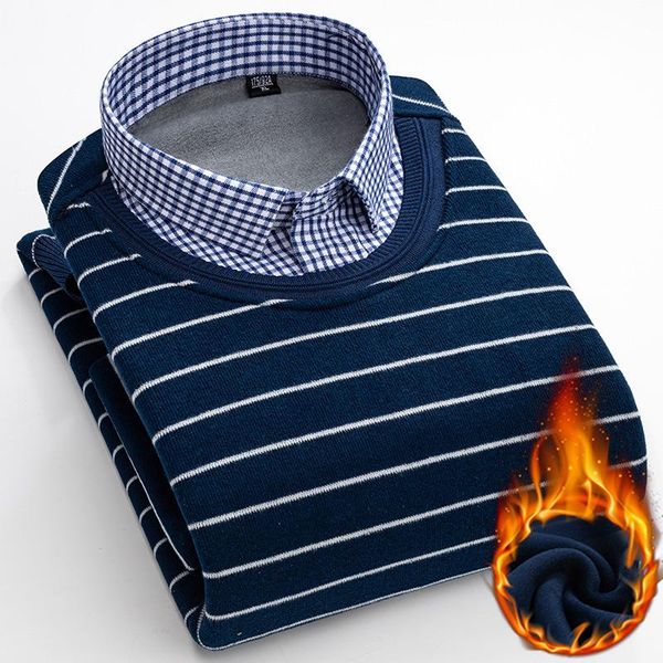 pullover men winter stripe sweater men fashion slim business shirt collar plus velvet thickening warm knitting sweater 2020, White;black
pullover men winter stripe sweater men fashion slim business shirt collar plus velvet thickening warm knitting sweater 2020, White;black
