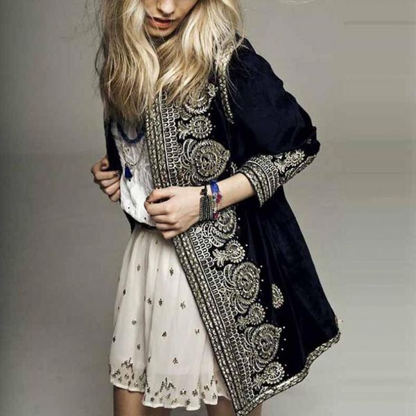 black white women temperament coat 2020 autumn women flower embroidery coat new light mature fashion slim clothes, Black;brown
black white women temperament coat 2020 autumn women flower embroidery coat new light mature fashion slim clothes, Black;brown